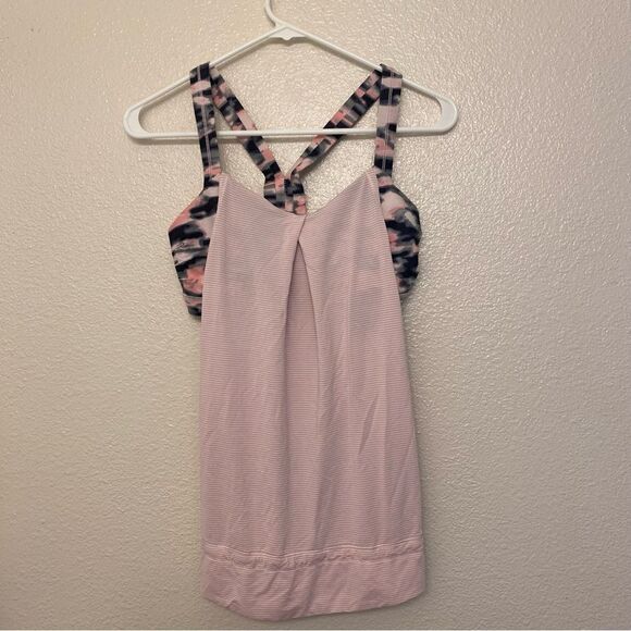 Lululemon blush Rest Less Tank Heathered Barely Pink Wamo Camo size 6 - Picture 2 of 11